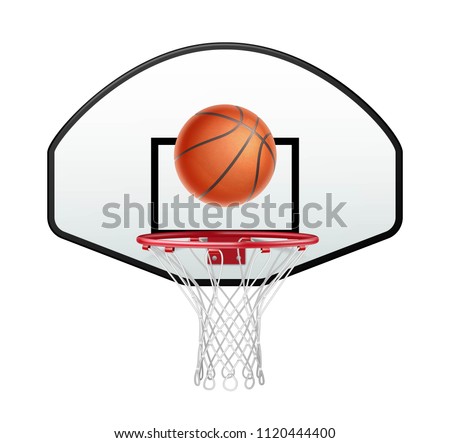 Foto Bild Basketball-Backboard und Ringnetz auf dem Platz