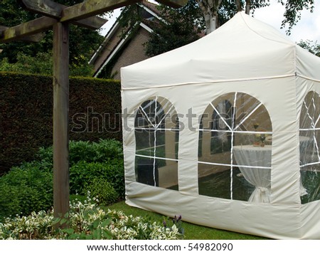 party tent in garden