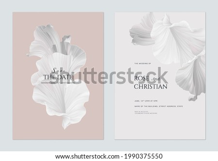 Wedding invitation card template design, abstract shapes in grey theme Stock foto © 