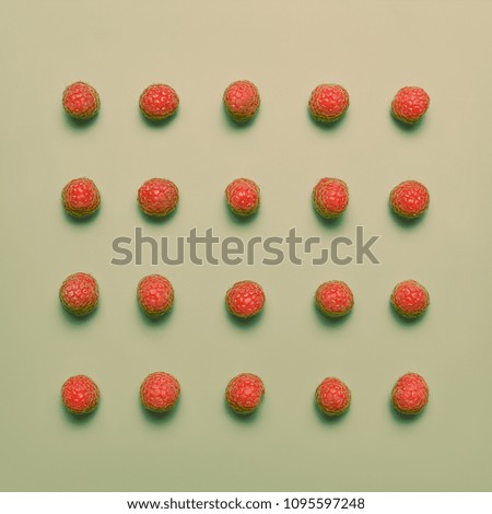 Similar – Image, Stock Photo Flatlay of arranged raspberries on pink