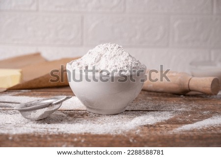 Similar – Image, Stock Photo Bowl with flour and sugar