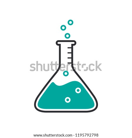 Glass Science, Laboratory Icon Vector Template