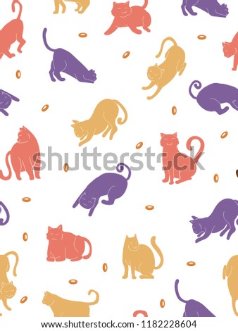 simple fun cat seamless pattern design