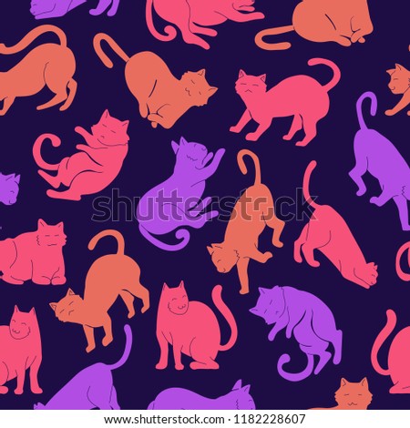 simple fun cat seamless pattern design