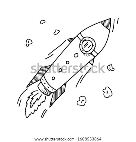 Sketch Rocket - Vector Space Stars