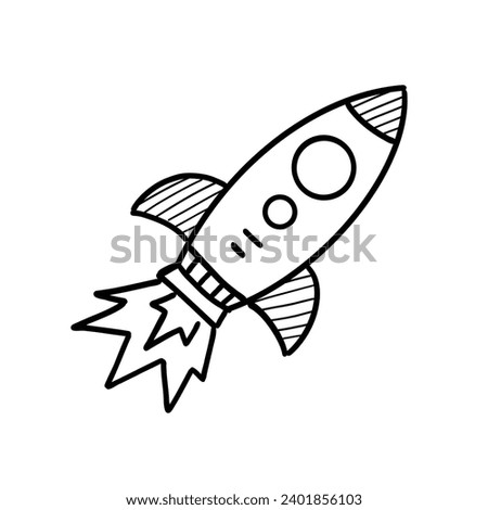Rocket Space - Vector Sketch Icon