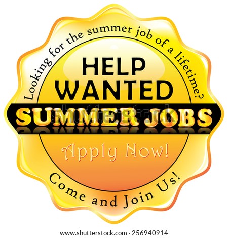 Help Wanted! printable sticker / label for companies / Employers that are looking for seasonal employees.
