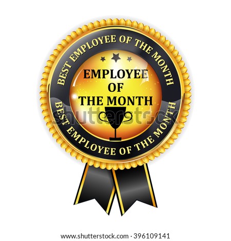 Employee Of The Month - Elegant Golden Black Award Ribbon Stock Vector ...