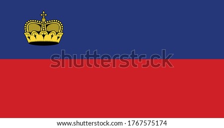 National flag of Liechtenstein. Vector illustration, Vector of liechtenstein flag. EPS, Vector, illustration.