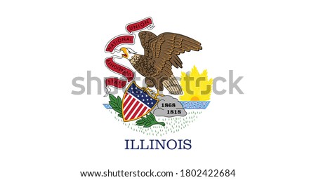National flag of Illinois, Vector illustration, Vector of Illinois Flag. EPS, Vector, illustration.