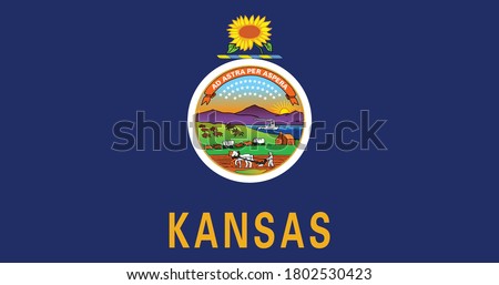 National flag of Kansas, Vector illustration, Vector of Kansas Flag. 
