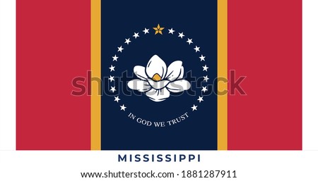 National New Flag of Mississippi. Vector illustration, Vector New Flag of Mississippi.