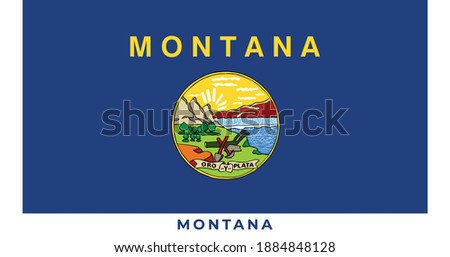 National flag of Montana. Vector illustration, Vector of Montana flag.