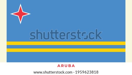 The national flag of Aruba. Vector illustration of Aruba, Vector of Aruba flag. ストックフォト © 