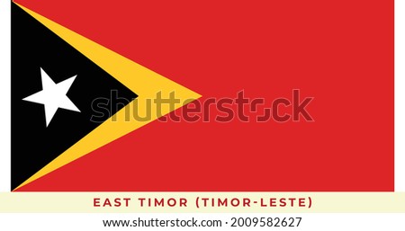 The national flag of East Timor (Timor-Leste). Vector illustration of East Timor (Timor-Leste), Vector of East Timor (Timor-Leste) flag. Foto stock © 