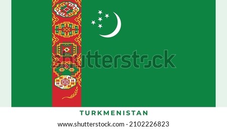 The national flag of Turkmenistan Flag. Vector illustration of Turkmenistan Flag, Vector of Turkmenistan flag.