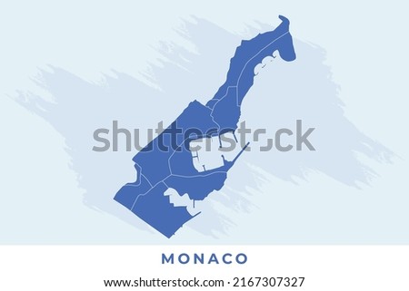 National map of Monaco, Monaco map vector, illustration vector of Monaco Map.