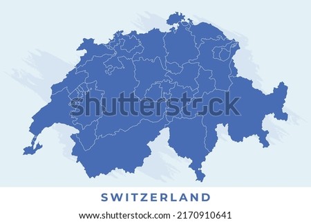 National map of Switzerland, Switzerland map vector, illustration vector of Switzerland Map.