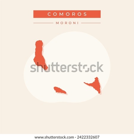 Comoros - Africa Countries Map Icon Vector Logo Template Illustration Design.