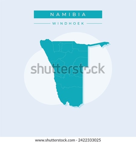 Namibia map on gray background vector, Namibia Map Outline Shape Gray on White Vector Illustration, High detailed Gray illustration map Namibia.