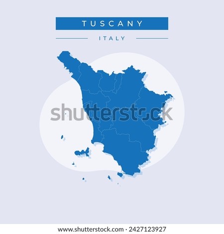 High Quality map of Tuscany is a region of Italy, with borders of the provinces