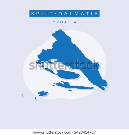 Split-Dalmatia County (Counties of Croatia, Republic of Croatia) map vector illustration, scribble sketch Split Dalmatia (Brac and Hvar island) map