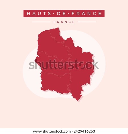 Map of Hauts-de-France - France regions graphic element Illustration template design