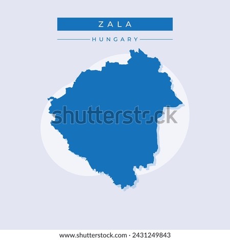 High Quality map of Zala County of Hungary, with borders of districts