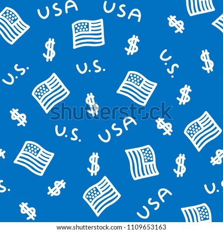 USA pattern with american flag and letters