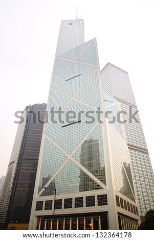 HONG KONG-FEBRUARY 15: Bank of China Tower(BOC). BOC Tower is one of the most recognisable skyscrapers.Designed by I. M. Pei, the building is 315 m 72-storey building on Febuary 15,2013 in Hong Kong