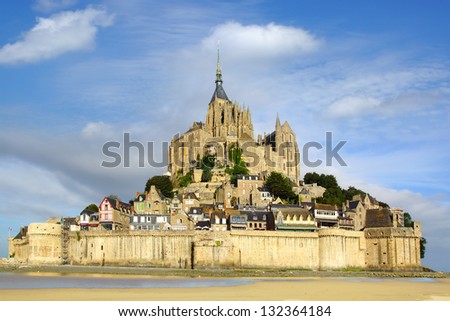 MONT SAINT-MICHEL, FRANCE - AUGUST 12: Mont Saint-Michel. Mont Saint-Michel and its bay are part of the UNESCO list of World Heritage Siteson August 12, 2012 in Mont Saint-Michel, France