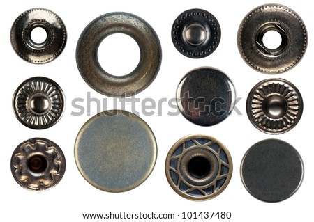 Set of snap fasteners isolated on white ストックフォト © 