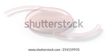 Intraocular lens implant isolated on white Foto d'archivio © 