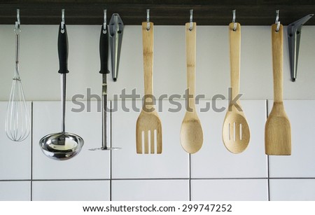 wooden and iron accessories for kitchen photo