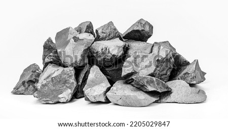 iron ore, rocks from which metallic iron can be obtained, iron extracted from magnetite, hematite or siderite. raw material for the metallurgical industry Foto d'archivio © 