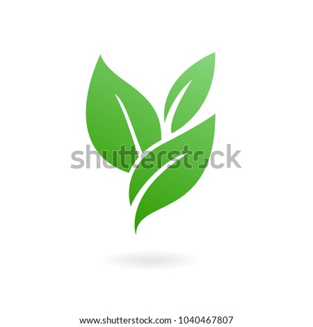 Flat leaves icons. Vector illustration. Abstract Leaf Logo design vector template.