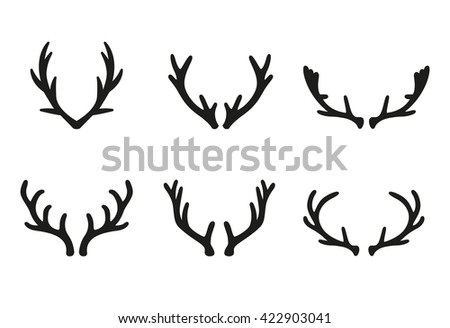 Vector Deer Antlers Black Icons Set. - 422903041 : Shutterstock