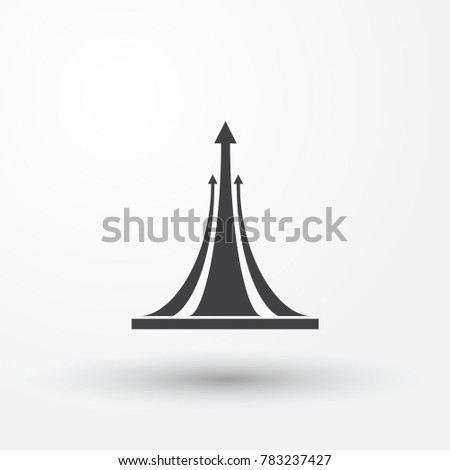 three curving arrows in black ascending market logo vector. Stock foto © 