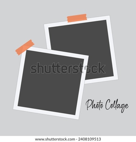 2 photo collage template. vector illustration, new collections