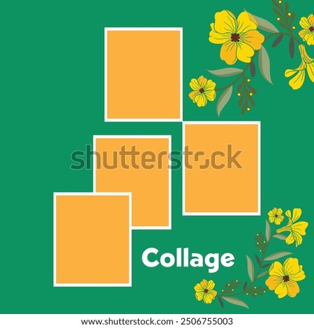 4 photo collage template. vector illustration, new collections