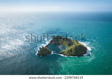 Similar – Foto Bild Luftaufnahme der Insel Vila Franca do Campo, Insel Sao Miguel, Azoren, Portugal.