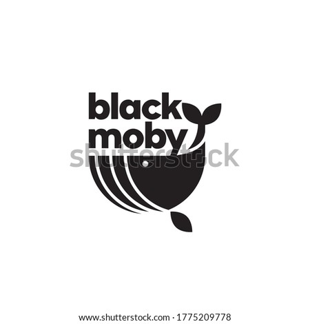 Simple whale logo template design