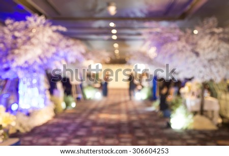 Beautiful wedding party under purple lights ,Soft & Dreamy Effect, Low Clarity , bokeh background
