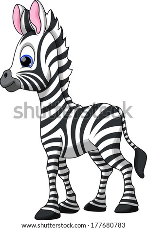 Cute Zebra Cartoon Stock Vector Illustration 177680783 : Shutterstock