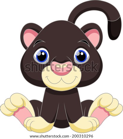 Cute Baby Black Panther Cartoon Stock Photo 200310296 : Shutterstock