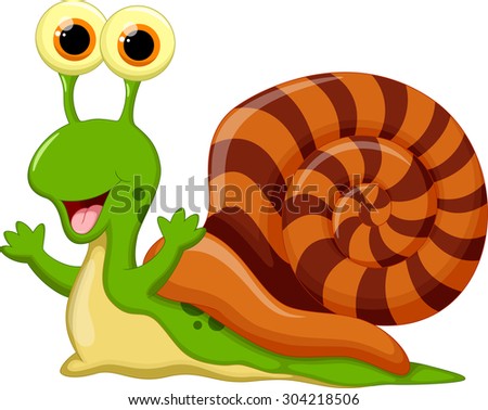 Cute Snail Cartoon Stock Vector Illustration 304218506 : Shutterstock