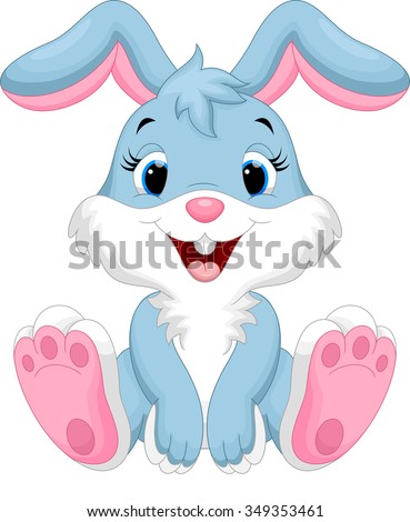 Cute Rabbit Cartoon Stock Vector Illustration 349353461 : Shutterstock