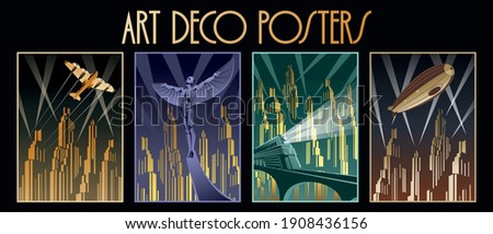 Art Deco Posters, Retro Transport and Cityscapes 