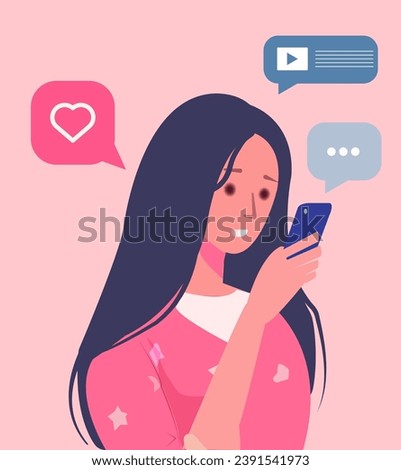 A girl gazes at her mobile, absorbed in reading messages. The soft glow reflects on her face, capturing a moment of digital connection in a busy world.