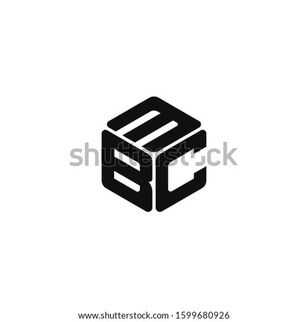 MBC triple cubic alphabet letter vector geometric font icon & Logo design for your company.